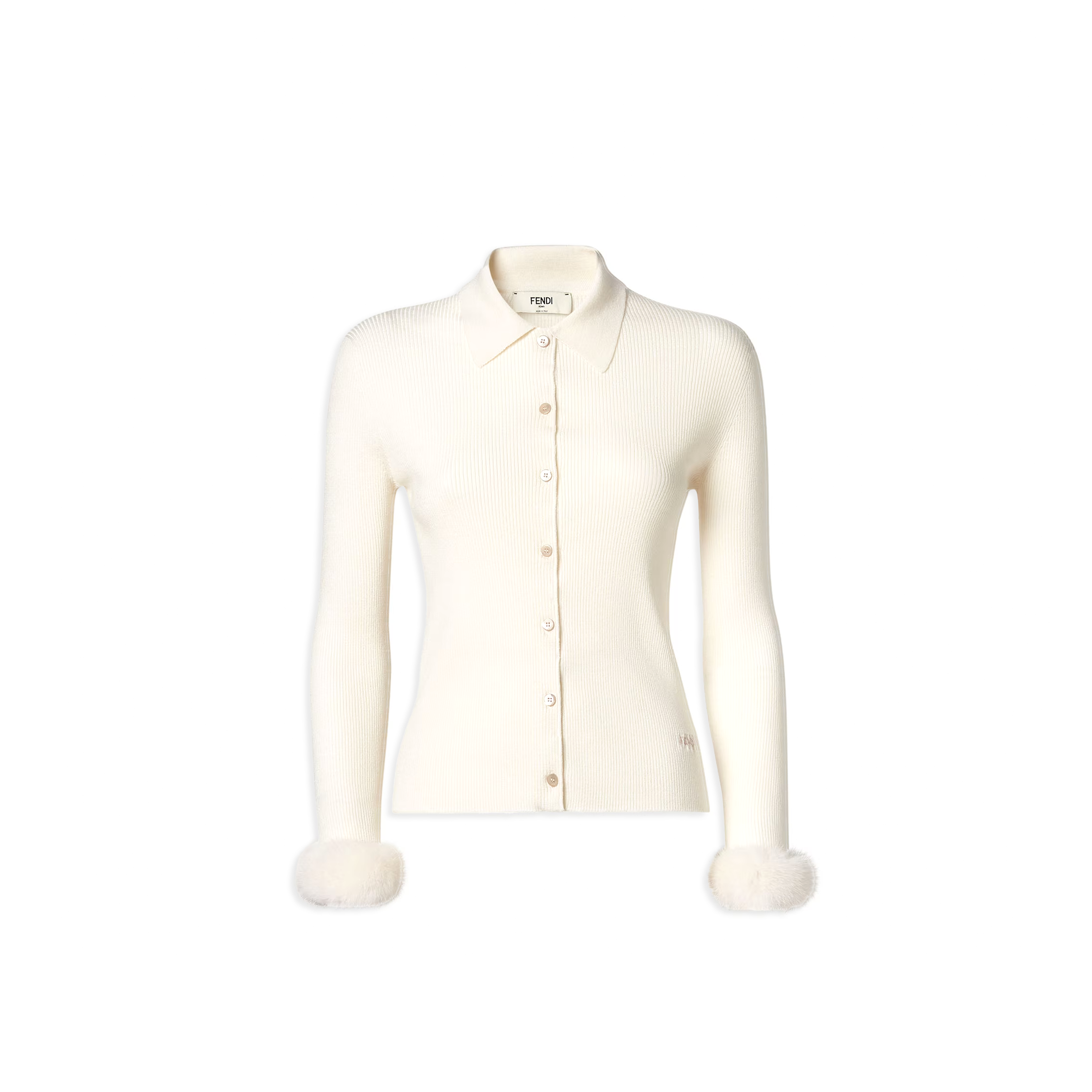 FENDI CARDIGAN WHITE WOOL FZE558AW4AF0HWA